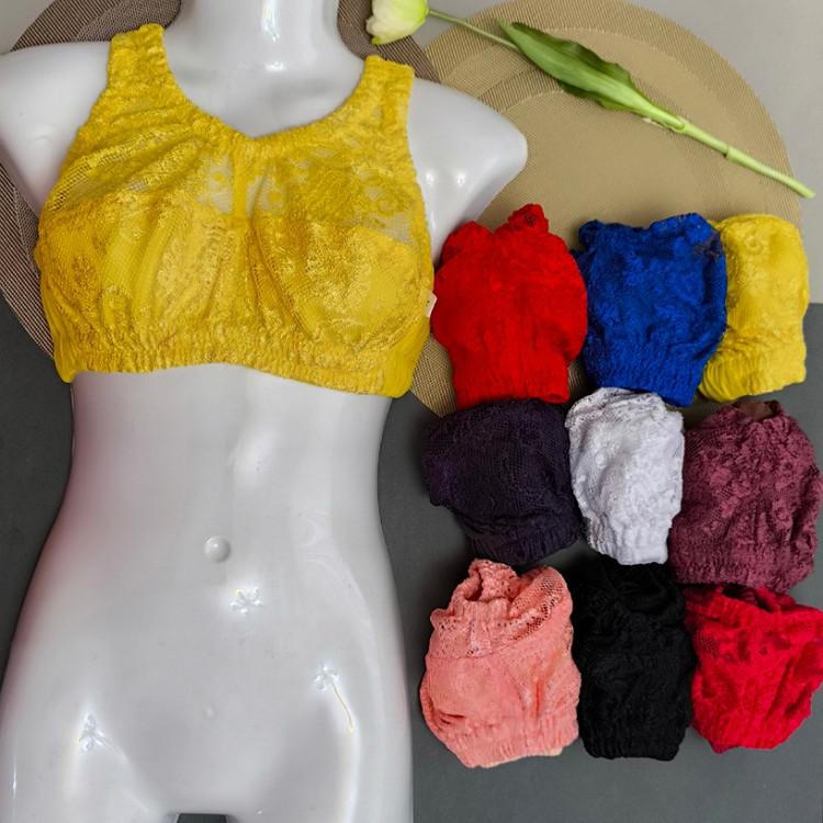 نیم تنه هندی جنس گیپور زرد