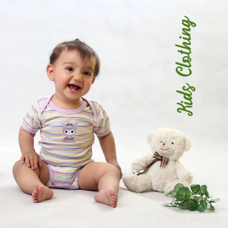 خرید سیسمونی دخترانه بادی و شلوار پنبهای نوزادی | ست مناسب نوزاد تا یک سالگی | طرح کرومی