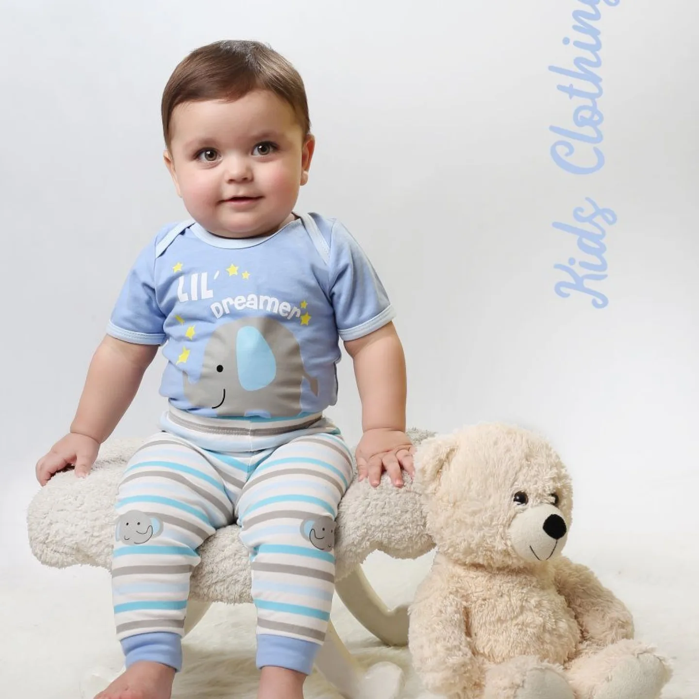 خرید سیسمونی بادی و شلوار پنبهای نوزادی | ست نوزاد تا یک سالگی | طرح فیل شیک و نرم