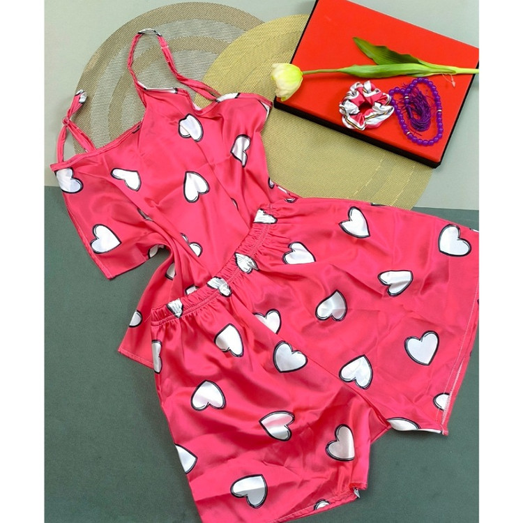 کراپ شورتک صورتی قلب