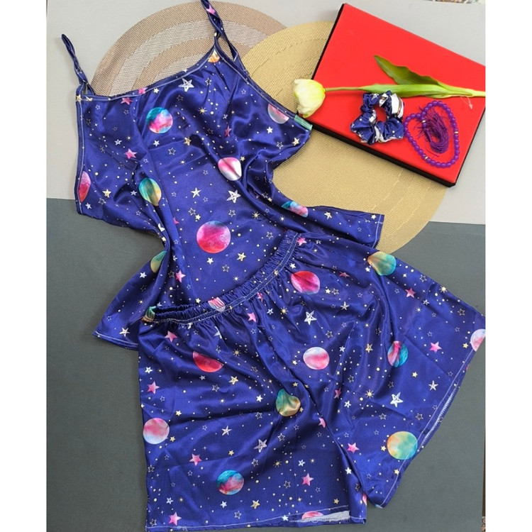 کراپ شورتک ساتن کهکشانی