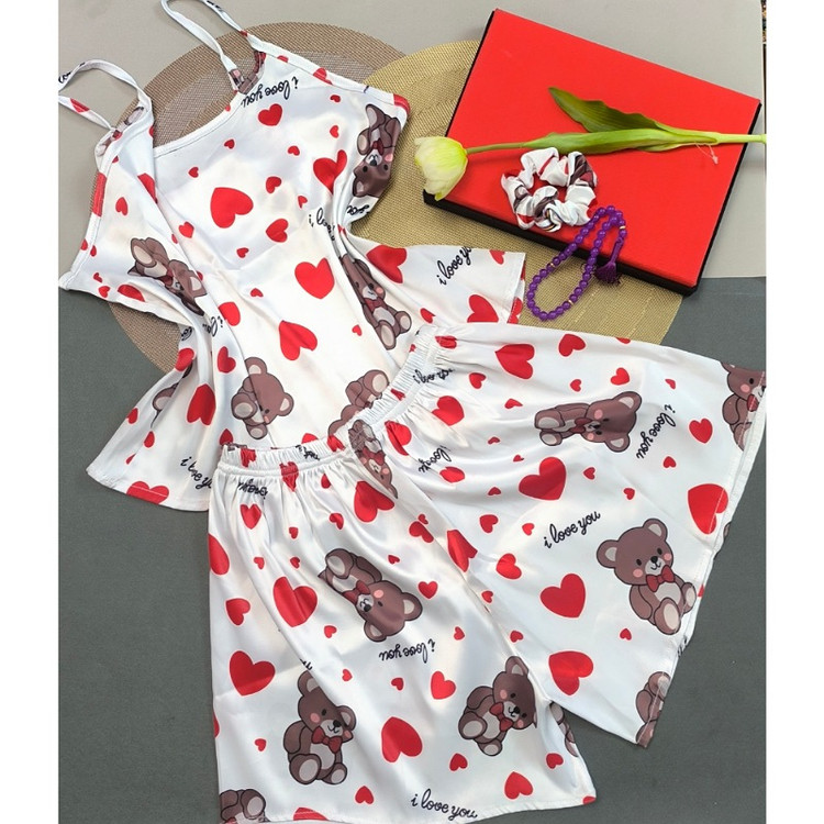 کراپ شورتک ساتن تدی سفید