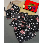 کراپ شورتک ساتن تدی مشکی