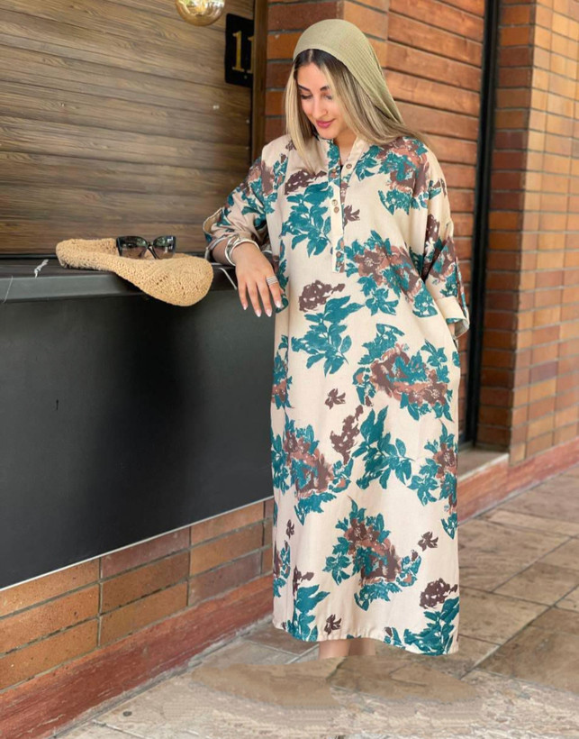 کفتان طرحدار لینن کنفی سایز 42 تا 50