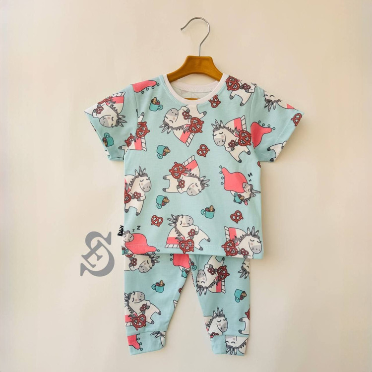 خرید ست تابستانی راحتی یونیکورن | پارچه پنبه با کیفیت | 1 تا 6 سال | فروشگاه پوشاک بی بی ست