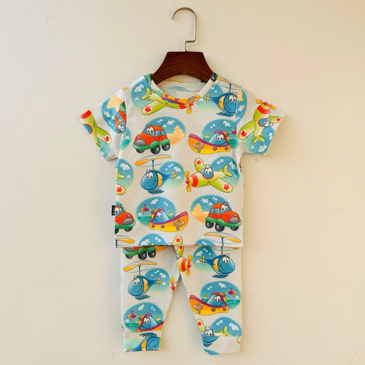 خرید ست تابستانی راحتی هواپیما | پارچه پنبه با کیفیت | 1 تا 6 سال | فروشگاه پوشاک بی بی ست