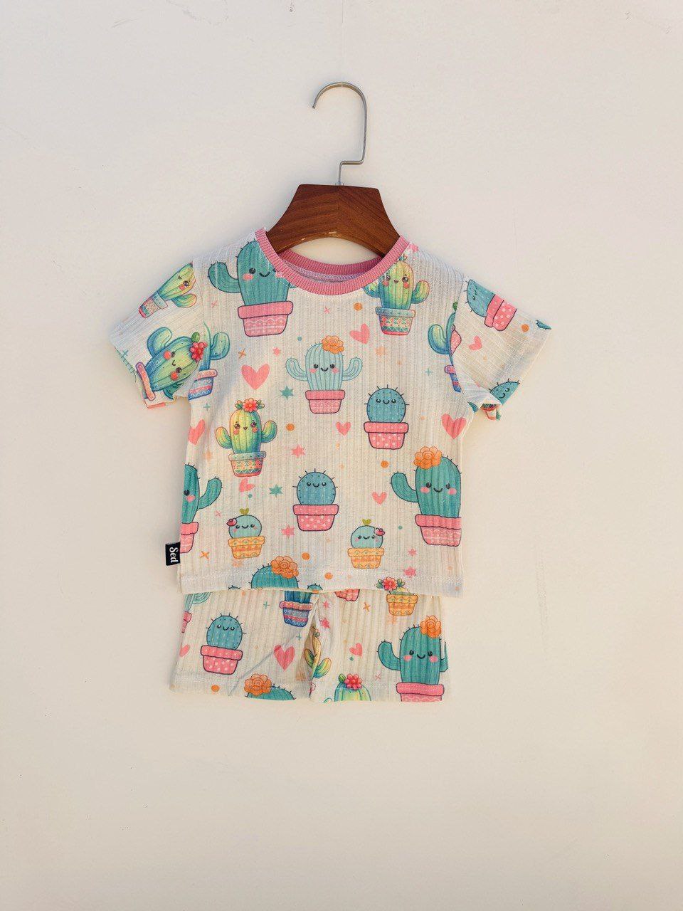 خرید ست تابستانی راحتی کاکتوس | پارچه ریلی با کیفیت | 1 تا 6 سال | فروشگاه پوشاک بیبی ست