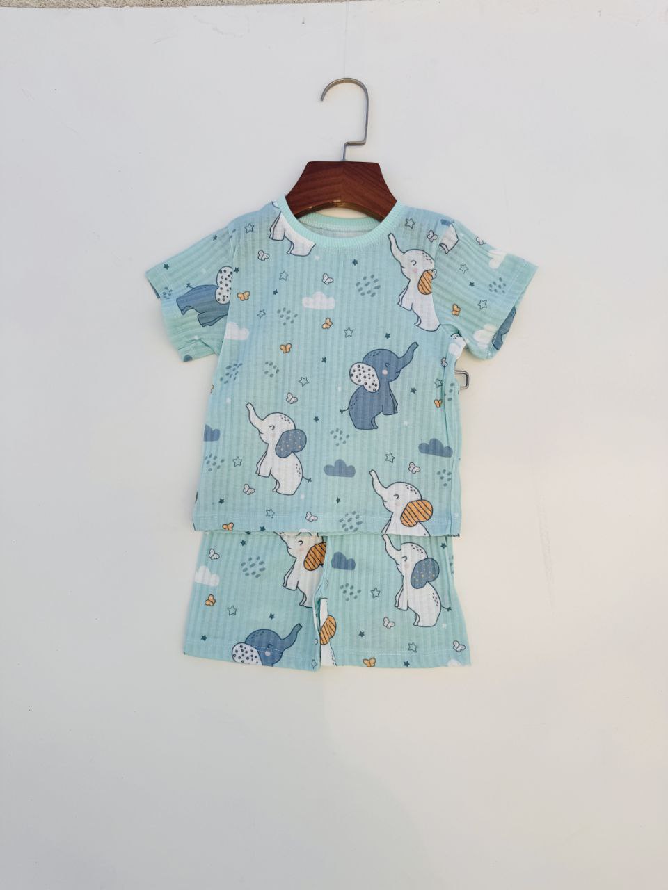 خرید ست لباسراحتی پارچه ریلی طرح فیل | پارچه ریلی با کیفیت | 1 تا 6 سال | فروشگاه بیبیست
