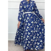 ساحلی گل دار زمینه سورمه ای