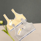 نیم تنه نخی کبریتی طوسی و لیمویی