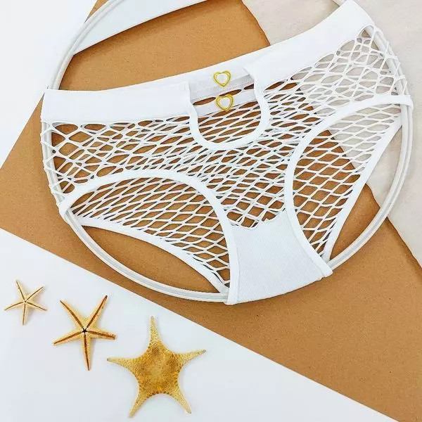 شورت سیملس زنبوری سفید