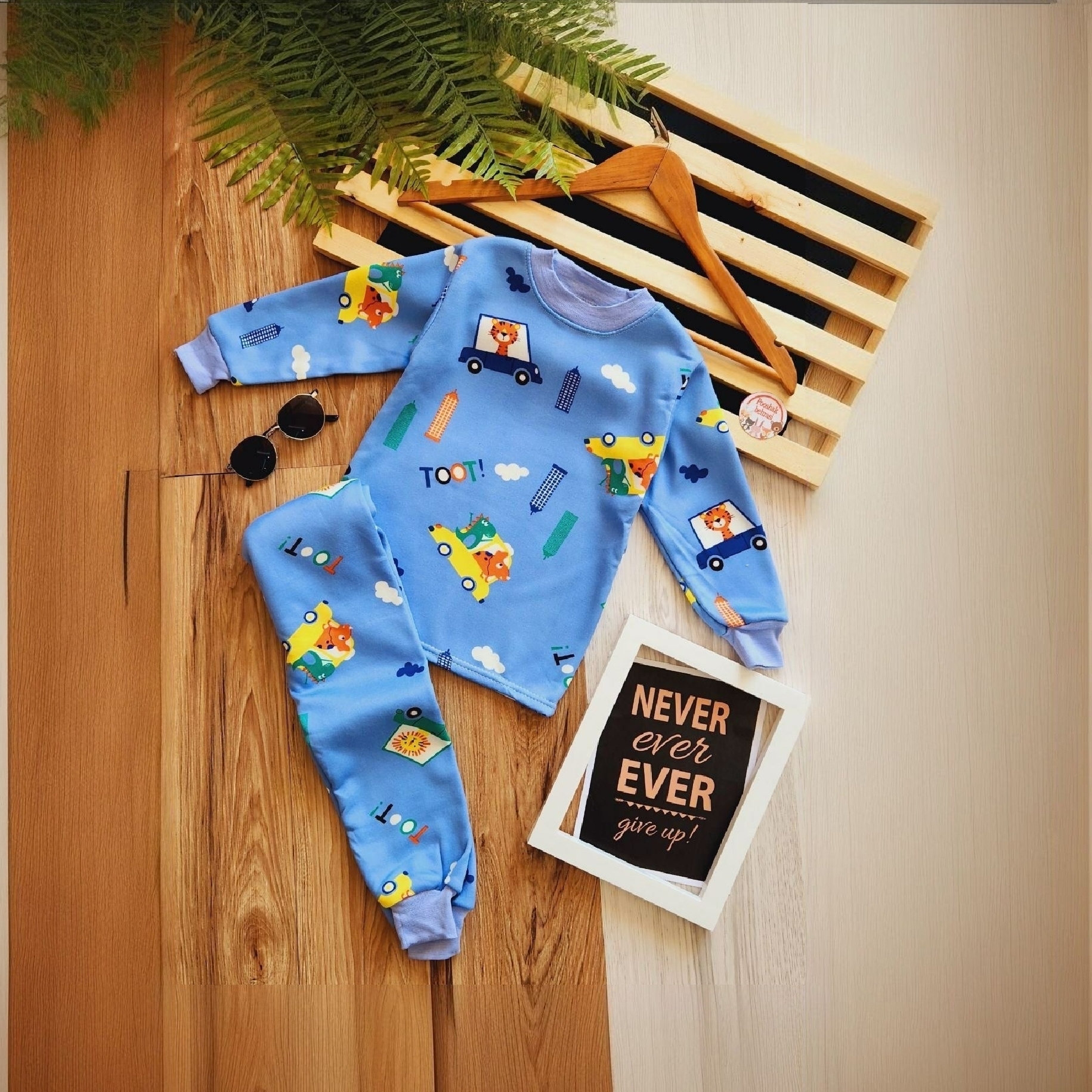 خرید بلوز و شلوار نرمالو | پنبه داخل کرکدار وارداتی گوانگجو | طرح حیوانات مناسب 3 تا 6 سالگی