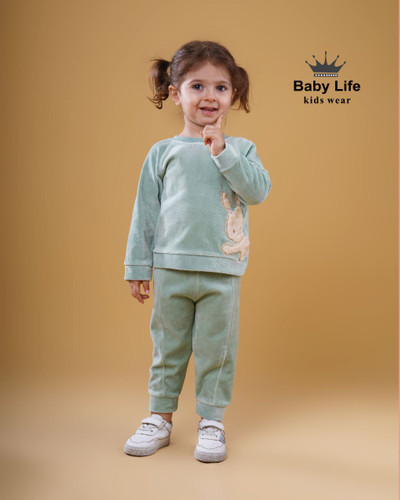 خرید ست بلوز و شلوار مخمل خرگوش | ست نوزادی 12 ماه تا 3 سال | رنگبندی متنوع | نرم و لطیف