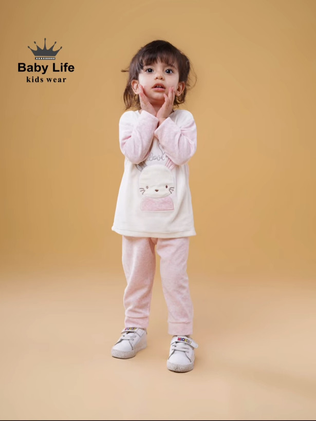 خرید ست بلوز و شلوار مخمل خرگوش | ست نوزادی 1 تا 3 سال | رنگبندی متنوع | نرم و لطیف