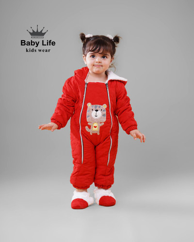 خرید سرهمی کاپشنی دو زیپ خزدار نوزاد تا دوسال | رنگبندی (سفید، طوسی، قرمز، خردلی، قهوهای)