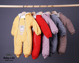 خرید سرهمی کاپشنی دو زیپ خزدار نوزاد تا دوسال | رنگبندی (سفید، طوسی، قرمز، خردلی، قهوهای)