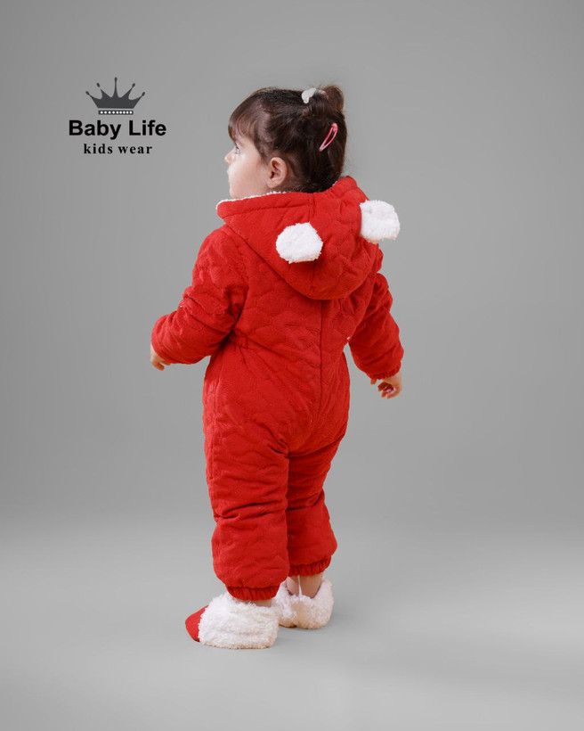 خرید سرهمی کاپشنی دو زیپ خزدار نوزاد تا دوسال | رنگبندی (سفید، طوسی، قرمز، خردلی، قهوهای)