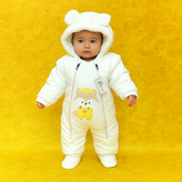 خرید سرهمی کاپشنی دو زیپ خزدار نوزاد تا دوسال | رنگبندی (سفید، طوسی، قرمز، خردلی، قهوهای)