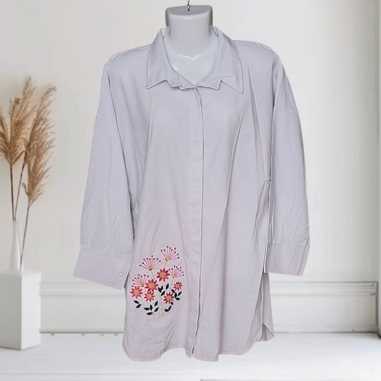 شومیز لنین خارجی آبشور شده سفید