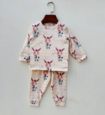 خرید ست لباس راحتی بچگانه آستین بلند با چاپ خر عروسکدار | سایز 35 تا 50 مناسب 1 تا 6 سال