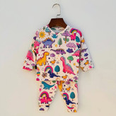 خرید ست لباس راحتی بچگانه آستین بلند با چاپ دایناسور رنگی / سایز 35 تا 50 مناسب 1تا 6 سال