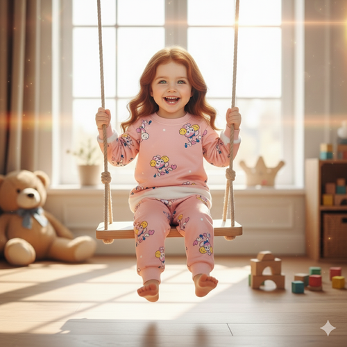 خرید بلوز و شلوار نرمالو | پنبه داخل کرکدار وارداتی گوانگجو | طرح خرگوش مناسب 3 تا 6 سالگی