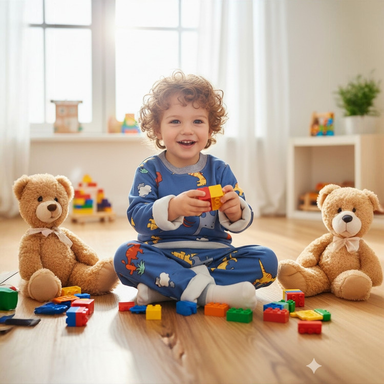 خرید بلوز و شلوار نرمالو | پنبه داخل کرکدار وارداتی گوانگجو | طرح دایناسور مناسب 3 تا 6 سالگی