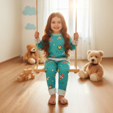 خرید بلوز و شلوار نرمالو | پنبه داخل کرکدار وارداتی گوانگجو | طرح خرگوش مناسب 3 تا 6 سالگی