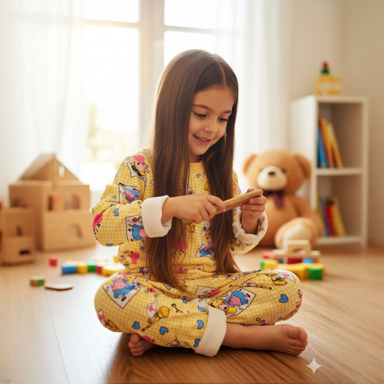 خخرید بلوز و شلوار نرمالو | پنبه داخل کرکدار وارداتی گوانگجو | طرح پرنسس مناسب 3 تا 6 سالگی