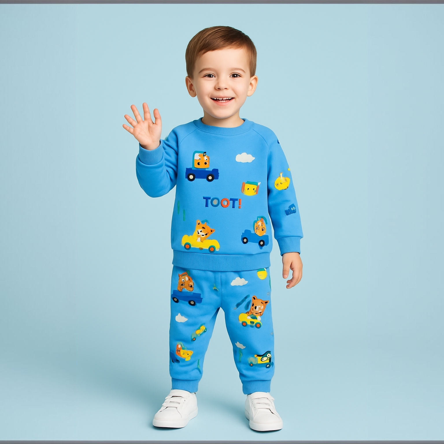 خرید بلوز و شلوار نرمالو | پنبه داخل کرکدار وارداتی گوانگجو | طرح حیوانات مناسب 3 تا 6 سالگی