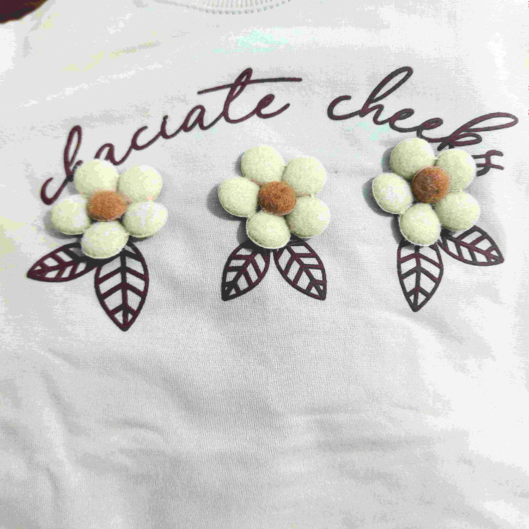 خرید ست بلوز دورس گل برجسته و شلوار جاگر کتان | ست اسپرت دخترانه مناسب سایز 35 تا 45