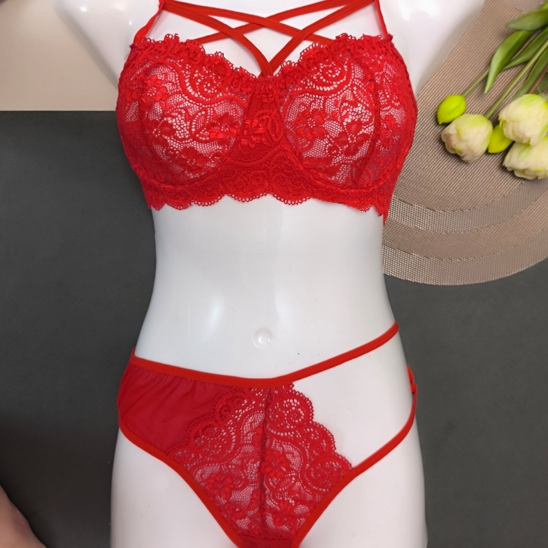 ست سوتین شورت دانتل هارنس دار فنردار