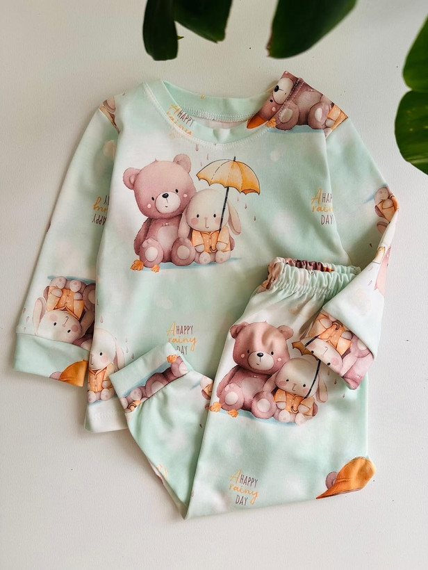 خرید ست لباس راحتی بچگانه آستین بلند با چاپ خرس / سایز 35 تا 50 مناسب 1تا 6 سال