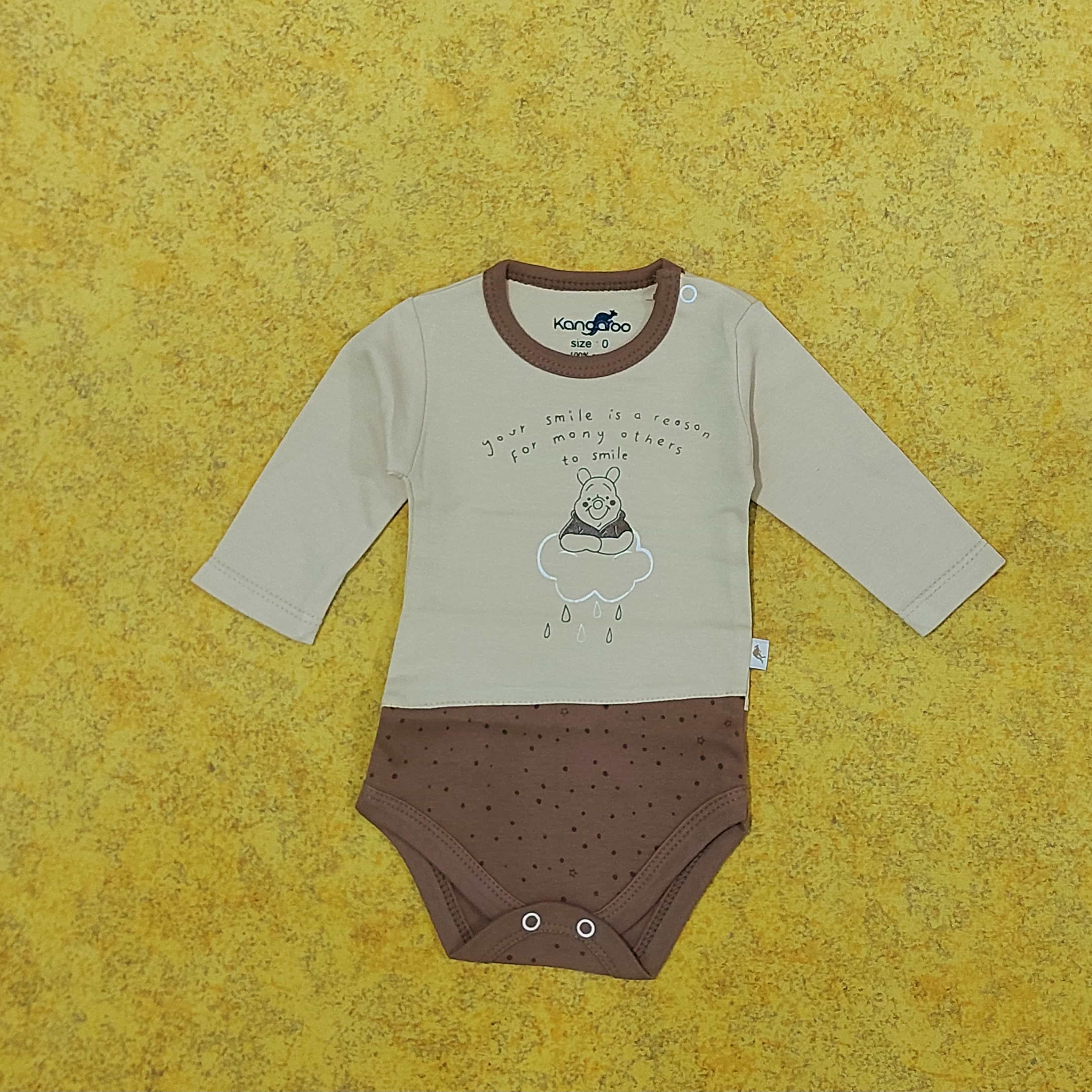 خرید لباس سرویس تکه باز نوزادی پارچه پنبه طرح پو | لباس نوزاد از بدو تولد تا ۱ سال