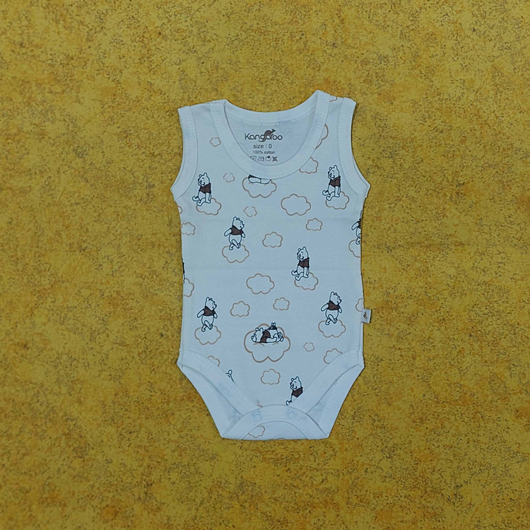 خرید لباس سرویس تکه باز نوزادی پارچه پنبه طرح پو | لباس نوزاد از بدو تولد تا ۱ سال