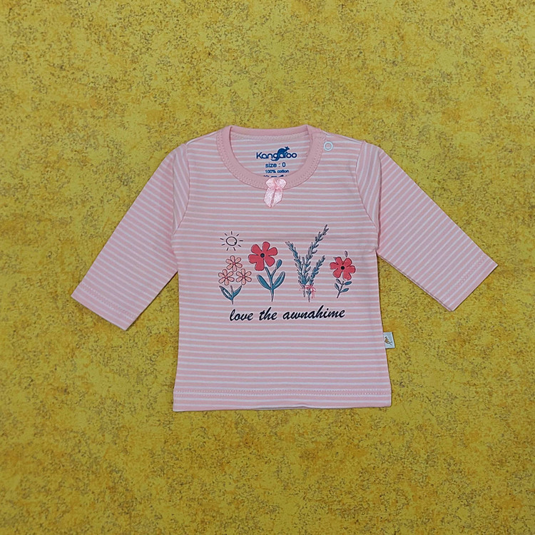 خرید لباس سرویس تکه باز نوزادی دخترانه پنبه طرح گل و پروانه | لباس نوزاد بدو تولد تا ۱ سال