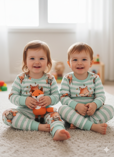 خرید لباس راحتی یونیسکس بچگانه چاپ راه راهی روباه سایزبندی 35 تا 50 مناسب 1 تا 6 سالگی