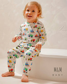 خرید لباس راحتی بچگانه پنبه طرح ماشین | سایزبندی 6 ماه تا 4 سالگی | فروشگاه پوشاک بیبی ست