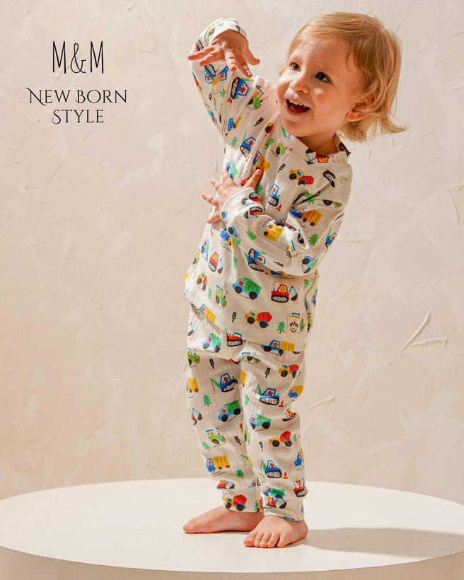 خرید لباس راحتی بچگانه پنبه طرح ماشین | سایزبندی 6 ماه تا 4 سالگی | فروشگاه پوشاک بیبی ست