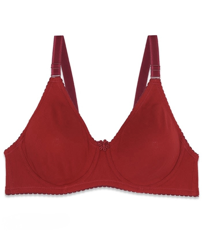 سوتین پرسی پانیذ نخ پنبه فنردارقرمز