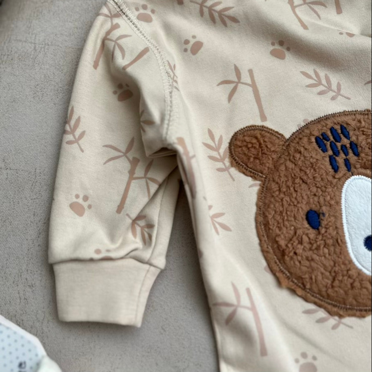 خرید سرهمی زیپی پنبه طرح گوزن | babymi | سایزبندی 3 تا 24 ماهگی | فروشگاه پوشاک بی بی ست