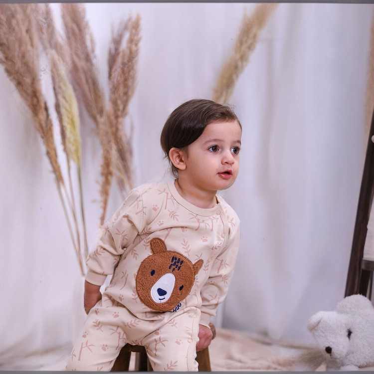 خرید سرهمی زیپی پنبه طرح گوزن | babymi | سایزبندی 3 تا 24 ماهگی | فروشگاه پوشاک بی بی ست