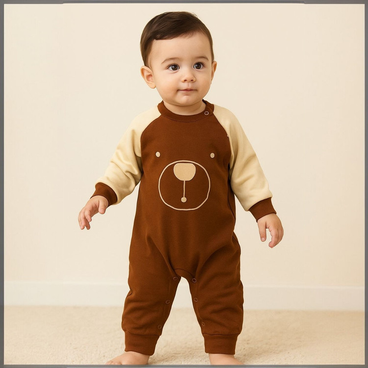 خرید سرهمی دکمه ای پنبه طرح خرس | babymi | سایزبندی 3 تا 24 ماه | فروشگاه پوشاک بی بی ست