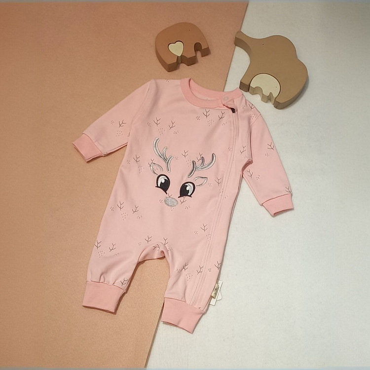 خرید سرهمی زیپی پنبه طرح گوزن | babymi | سایزبندی 3 تا 24 ماهگی | فروشگاه پوشاک بی بی ست