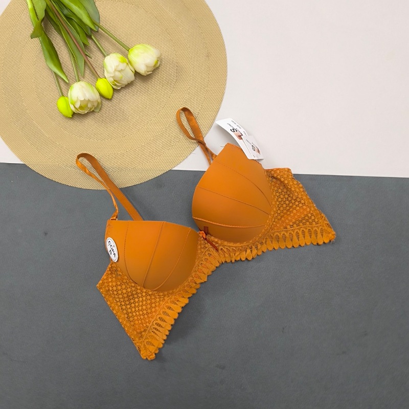 خریدسوتین اسفنجی صدفی خردلی  سوتین اسفنجی فانتزی 