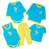 خرید سرویس باز نوزادی پارچه پنبه طرح حیوانات مناسب 3 تا 12 ماهگی