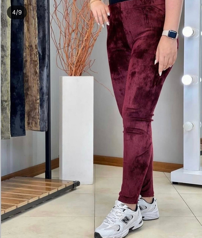 شلوار مخمل کبریتی زرشکی