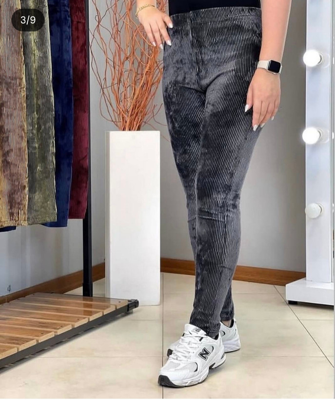 شلوار مخمل کبریتی طوسی