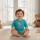 خرید آنلاین سرویس باز نوزادی پنبه طرح حیوانات | مناسب ۳ تا ۱۲ ماهگی | فروشگاه پوشاک بی بی ست