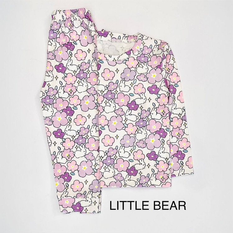 خرید آنلاین ست راحتی بچگانه طرح گل و خرگوش سایز 35 تا 45 مناسب سنین 1 تا 4 سال / فروشگاه بی بی ست